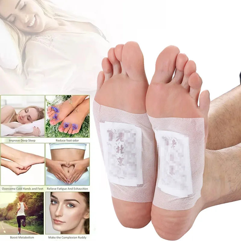50PCs Old Beijing Foot Mask Foot Paste Mai Grass Bamboo Vinegar Foot Paste Improve Sleep Relieve Stress Moisture Foot Patch