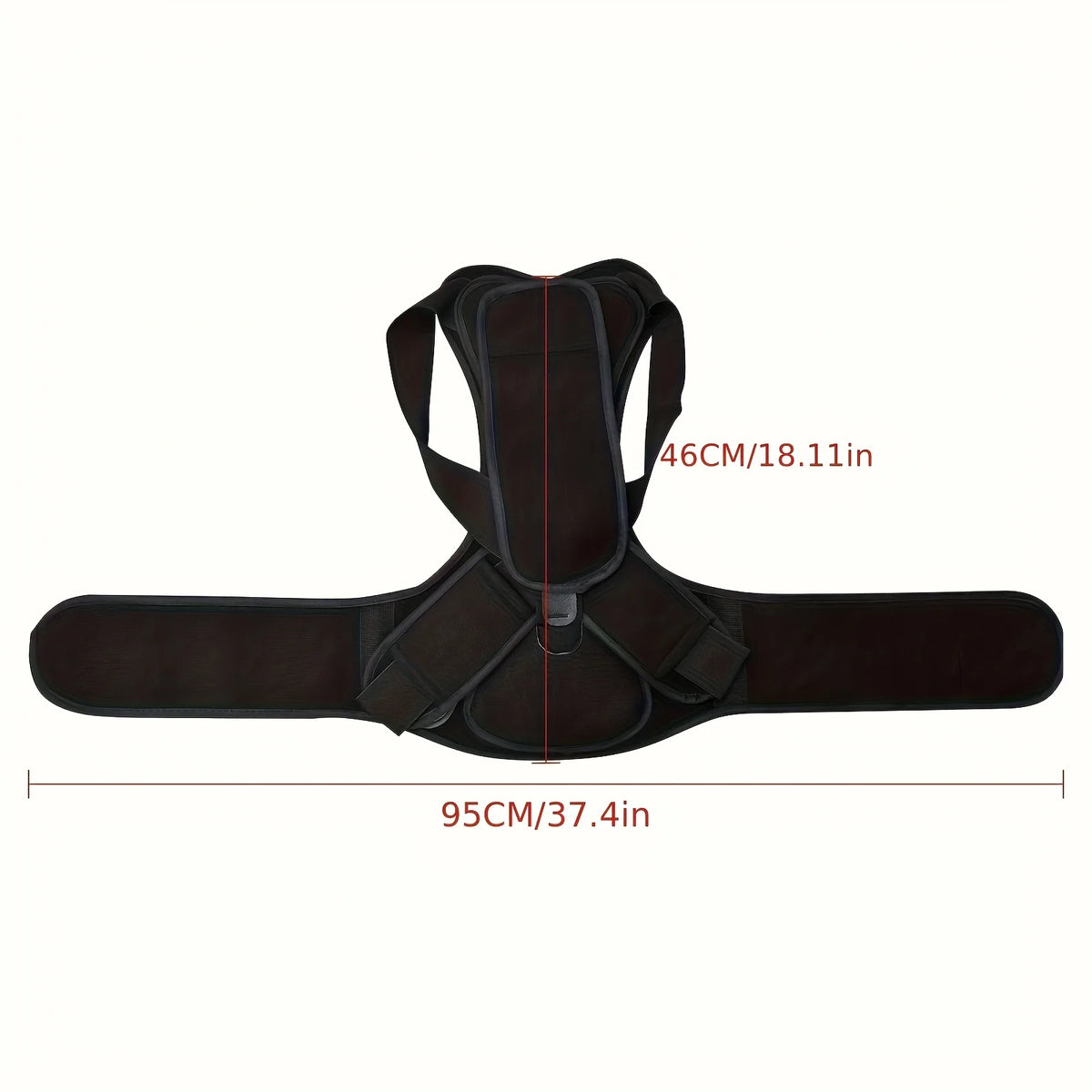 1PC Breathable Back Posture Corrector with Aluminum Plate - Cross Traction Adjustable Straps, Unisex Office/Home Wear Support Aid (Gray/Black)