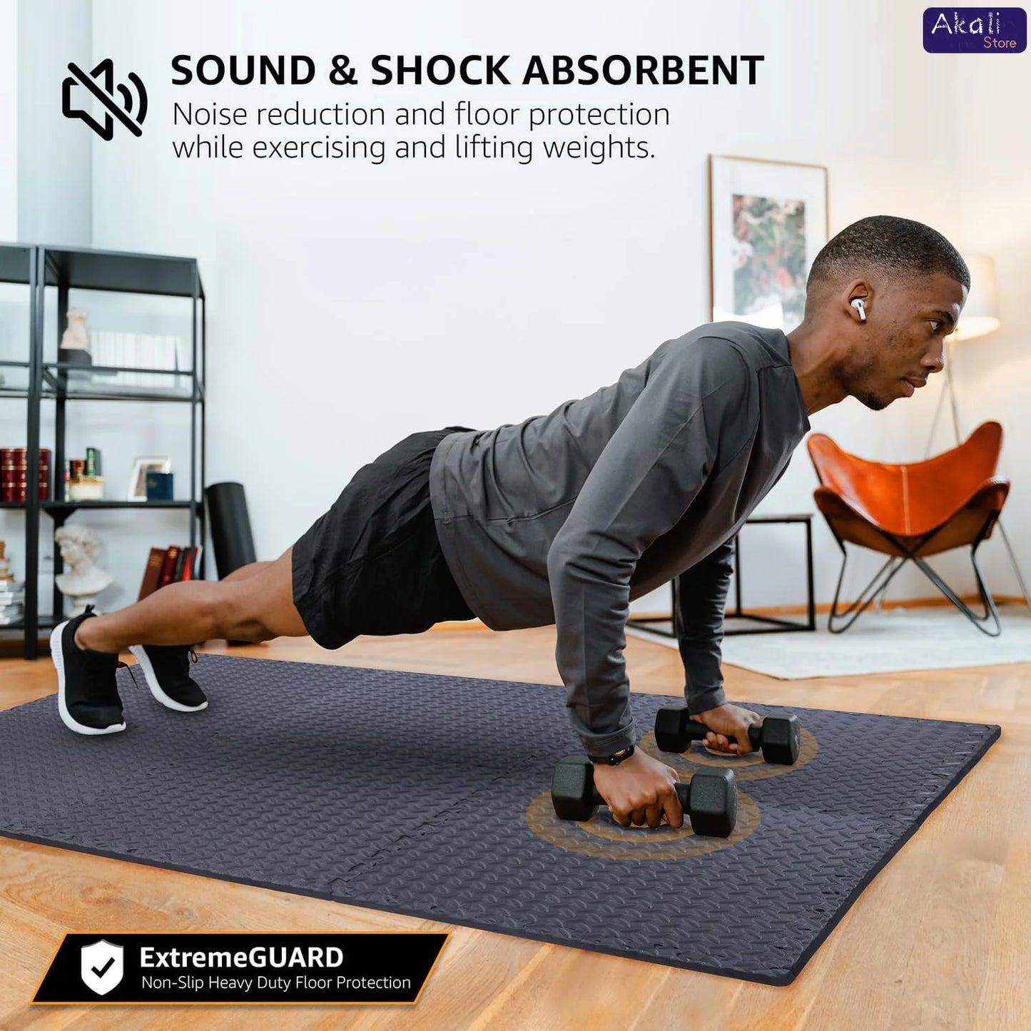 EVA Interlocking Foam Floor Tiles 30x30cm Non-Slip Gym Mat Puzzle Flooring for Home Workout Yoga Equipment Protection 4/16Pcs