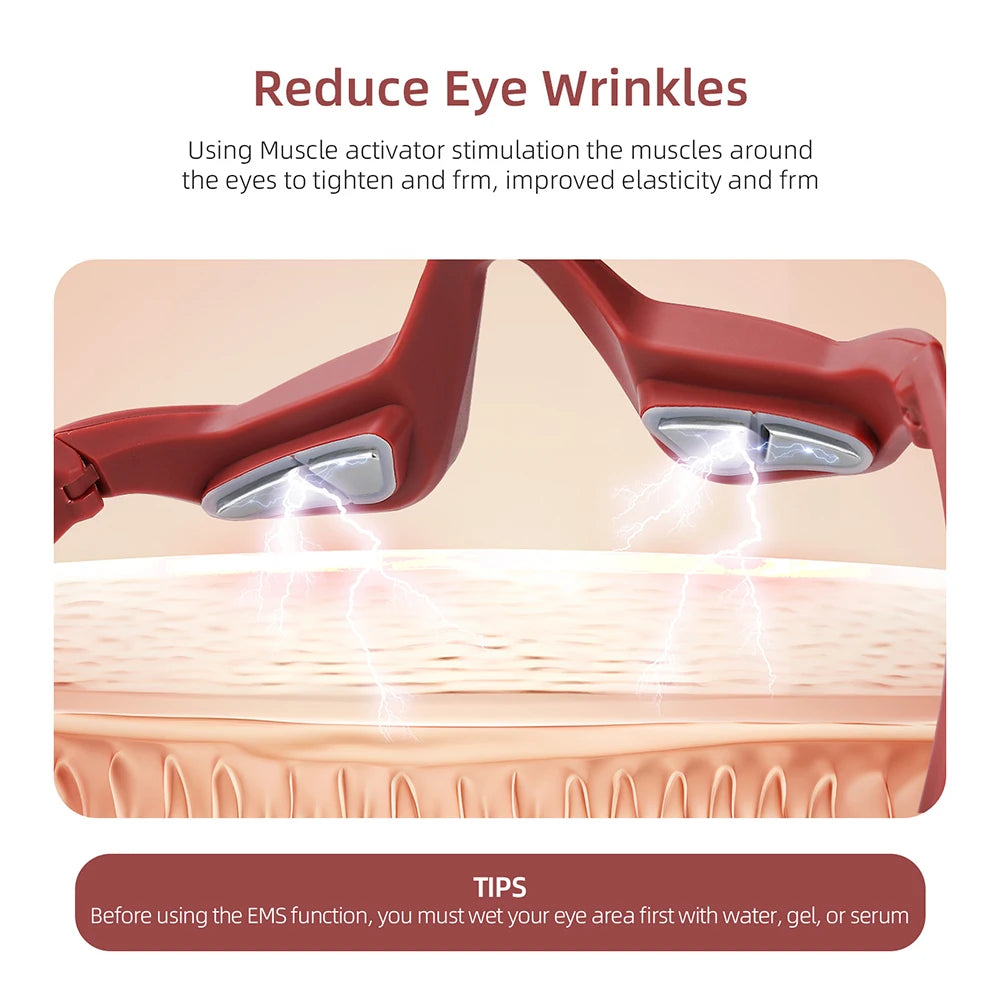 Foreverlily EMS 3D Eye Massager Under Eye Glasses Relieve Fatigue