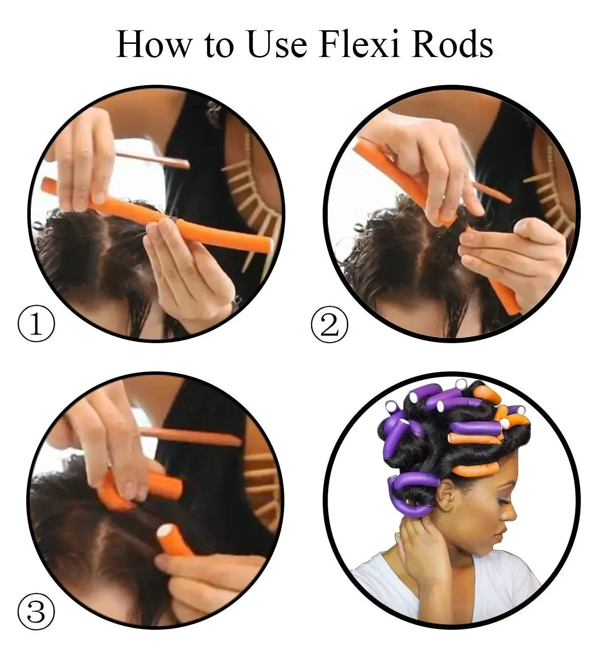 10pcs Flexible Hair Curling Rod Hair Curler Makers Soft Foam Bendy Twist Curls Flexi Rollers Styling Tools Hair Roller No Heat