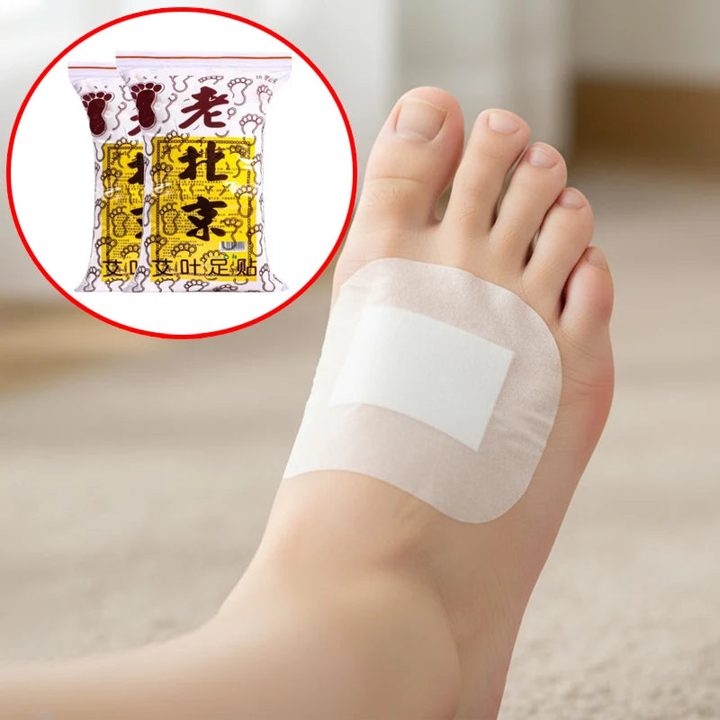 50PCs Old Beijing Foot Mask Foot Paste Mai Grass Bamboo Vinegar Foot Paste Improve Sleep Relieve Stress Moisture Foot Patch
