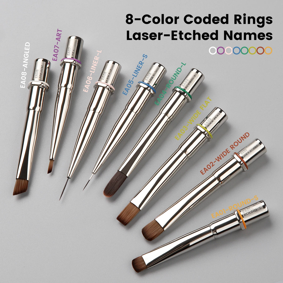YOKEFELLOW Nail Art Brush Set With Interchangeable Gel Design Heads