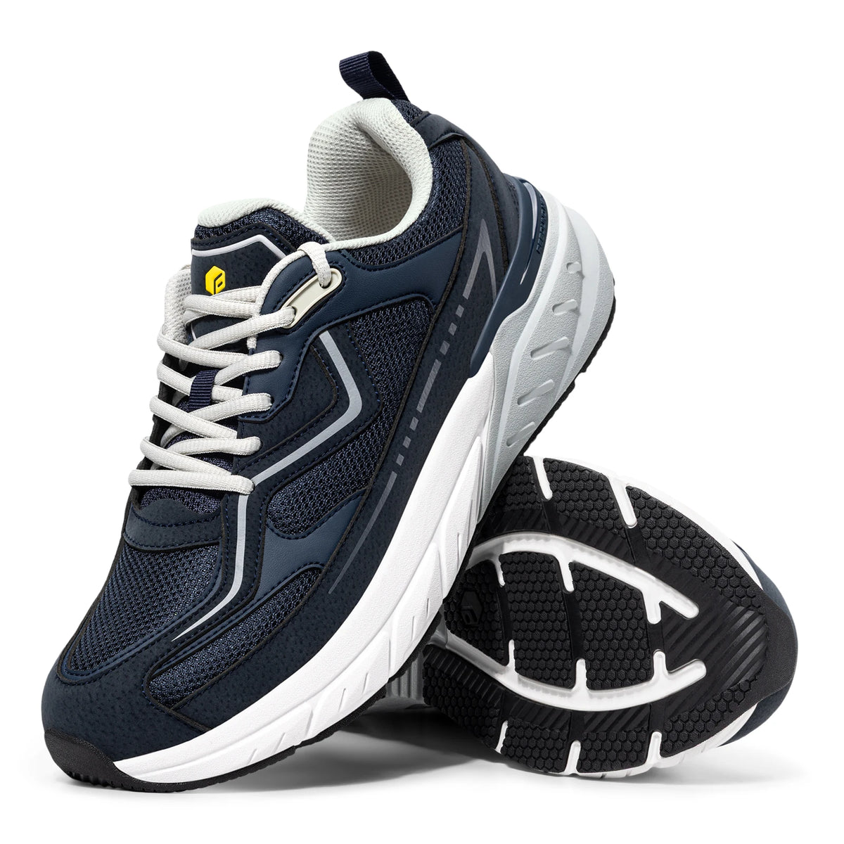 FitVille Men'S Wide Width Walking Sneakers, Stylish Athletic Shoes With Arch Support, Breathable Non-Slip Lightweight Cushioned Footwear For Gym Workout & Flat Feet