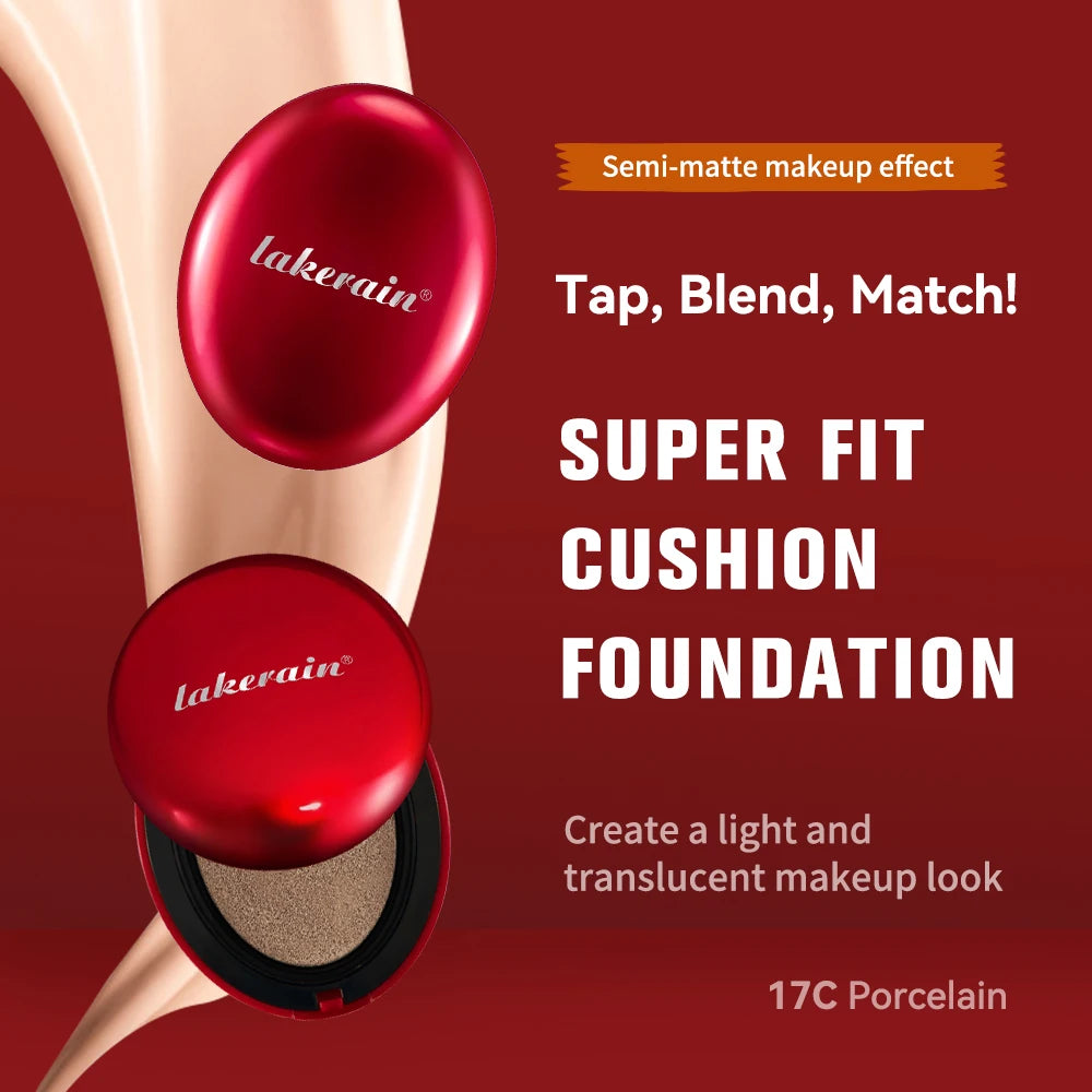 Long-Lasting Waterproof Air Cushion Foundation Sunscreen Lightweight Translucent Full Coverage Quick Daily Facial Makeup Glow