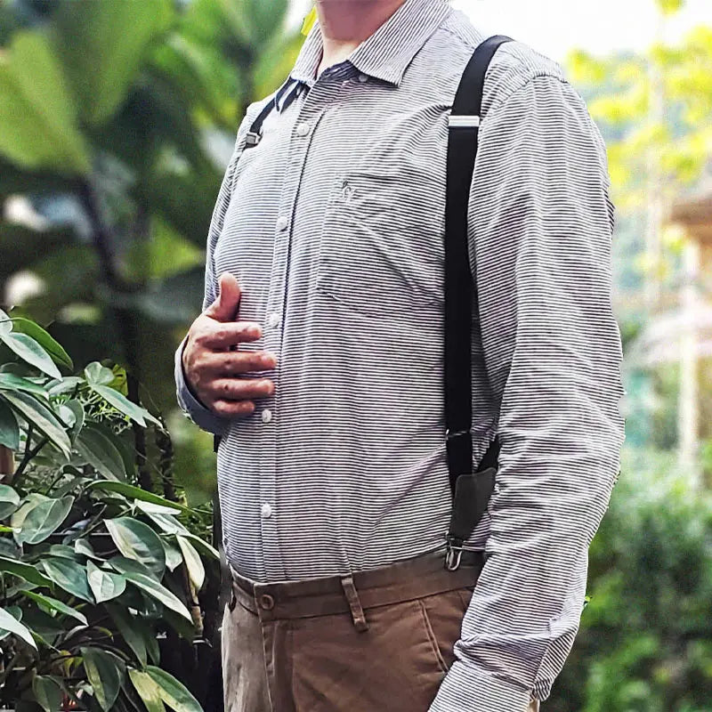 Mens Suspenders Fashion Side Clip Suspenders Durable Adjustable Elastic X Back Style Suspenders