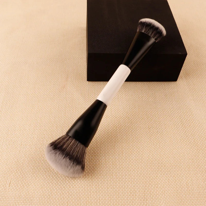 2 in 1 Dual Ended Foundation And Blush Makeup Brush Soft Fluffy Bristles Household Travel Cosmetic Accessory