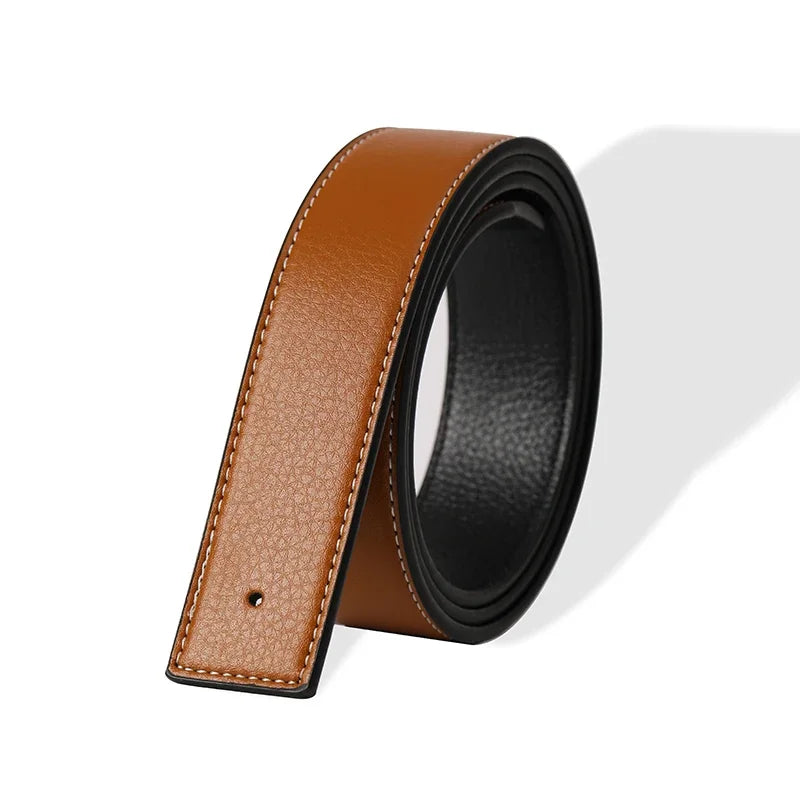 Luxury Brand Belts No Buckle Men High Quality Pin Smooth Buckle Male Straps without Buckle  PU Leather Waistband No Buckle 3.8cm