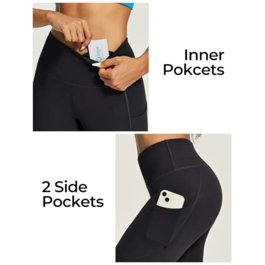 IUGA High Waisted Yoga Pants for Women with Pockets Capri Leggings for Women Workout Leggings for Women Yoga Capris