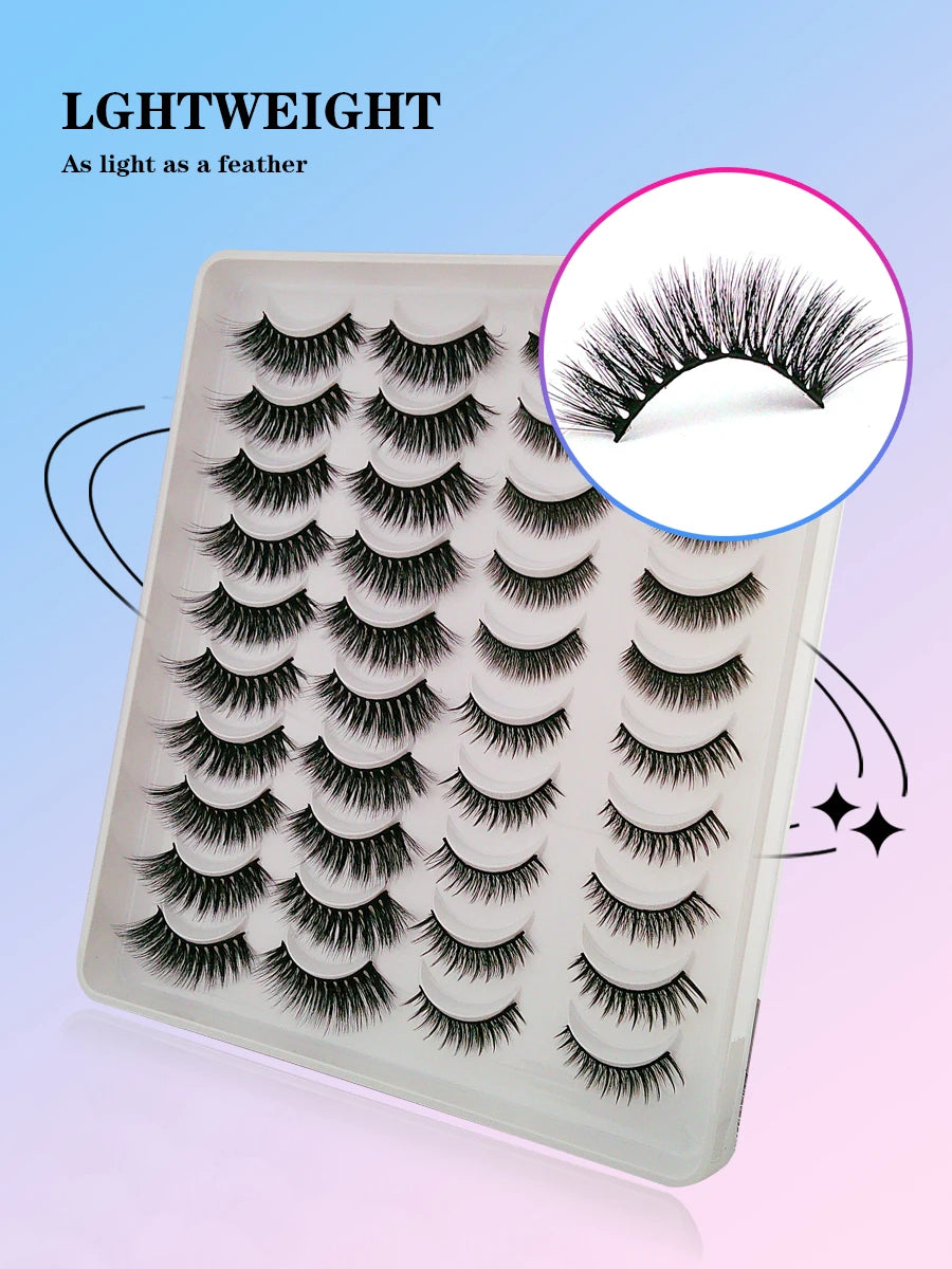 20 pairs of false eyelashes20PC4EYE265  light and soft, repeatedly used, thick and big eyes, easy to wear