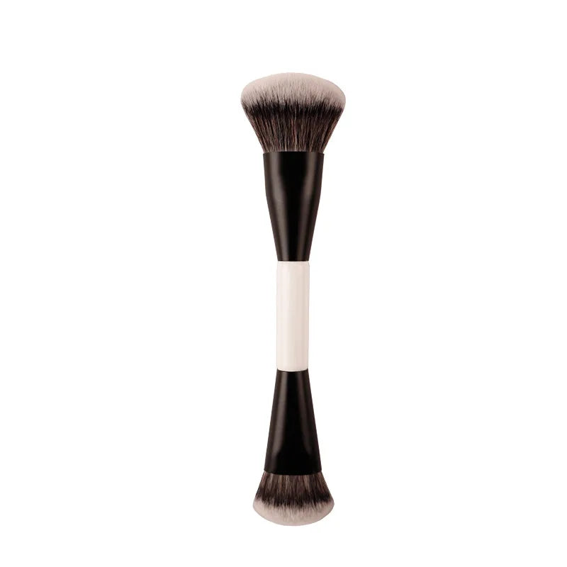 2 in 1 Dual Ended Foundation And Blush Makeup Brush Soft Fluffy Bristles Household Travel Cosmetic Accessory