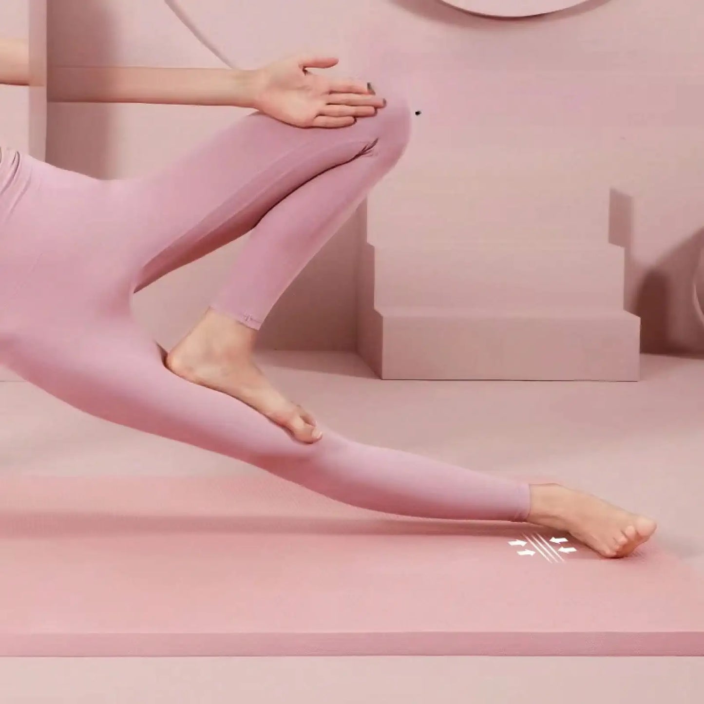 185*61CM Pink Non Slip Yoga Mat Set Shock Absorbing Comfort Exercise Pad Portable Lightweight Fitness Accessory For Yoga Pilates Gym Workout Home Daily Training Local Delivery Available