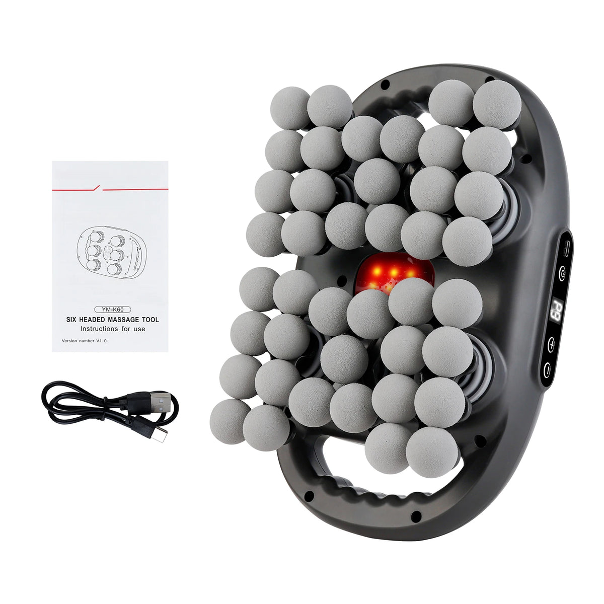 Iebilif Wireless 42 Heads Massage Gun With Red Light Therapy