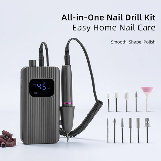 Portable Rechargeable Electric Nail Drill for Manicure and Pedicure Care