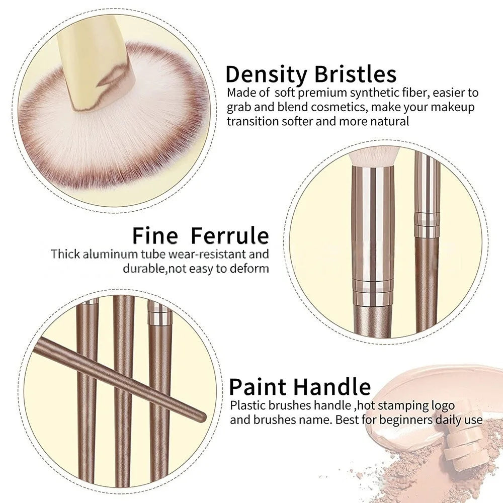 20Pcs Makeup Brushes Set Soft Synthetic Fiber Foundation Eyeshadow Blending Blush Powder Contour Beauty Tool