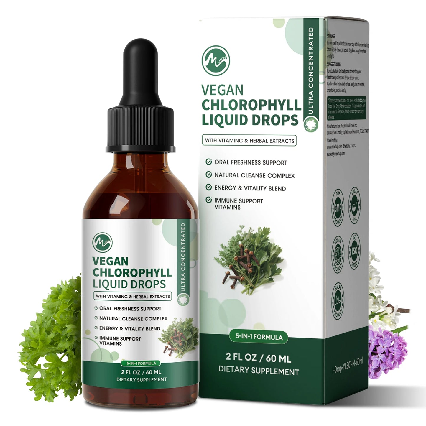 MINCH Chlorophyll Liquid Drops 4X Concentrated For Immune Support