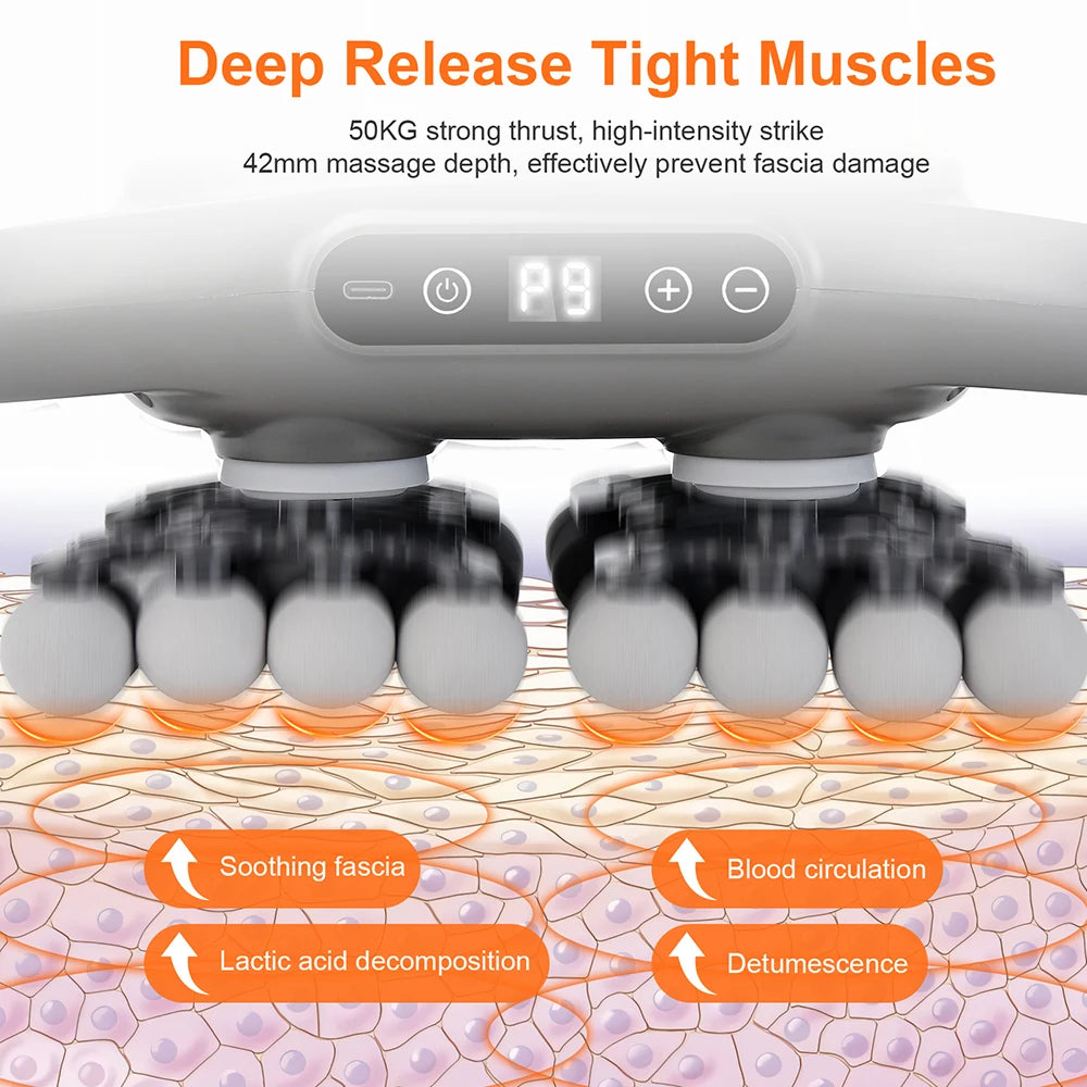 Iebilif Wireless 42 Heads Massage Gun With Red Light Therapy