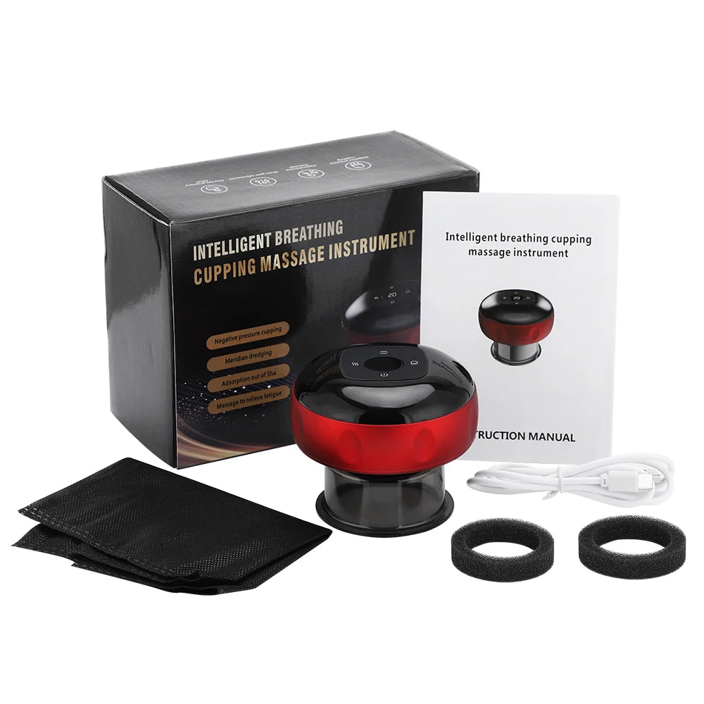 Intelligent Heating Vacuum Cupping Massager With LCD Display And USB Charge