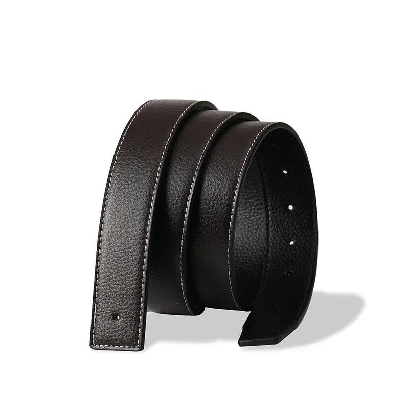 Luxury Brand Belts No Buckle Men High Quality Pin Smooth Buckle Male Straps without Buckle  PU Leather Waistband No Buckle 3.8cm