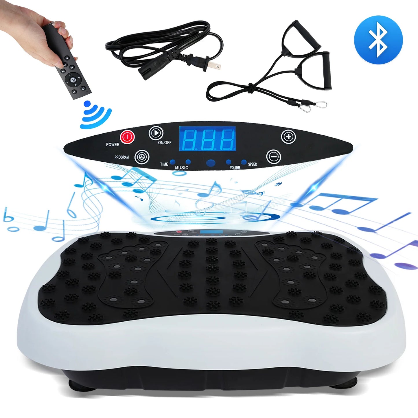 Full-Body Vibration Plate Exercise Machine With Resistance Bands