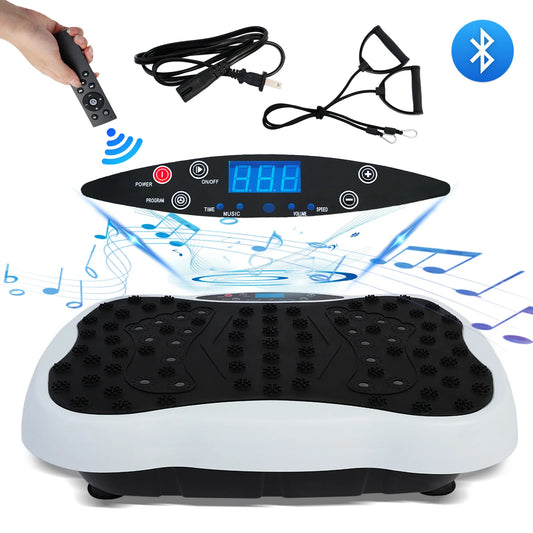 Full-Body Vibration Plate Exercise Machine With Resistance Bands