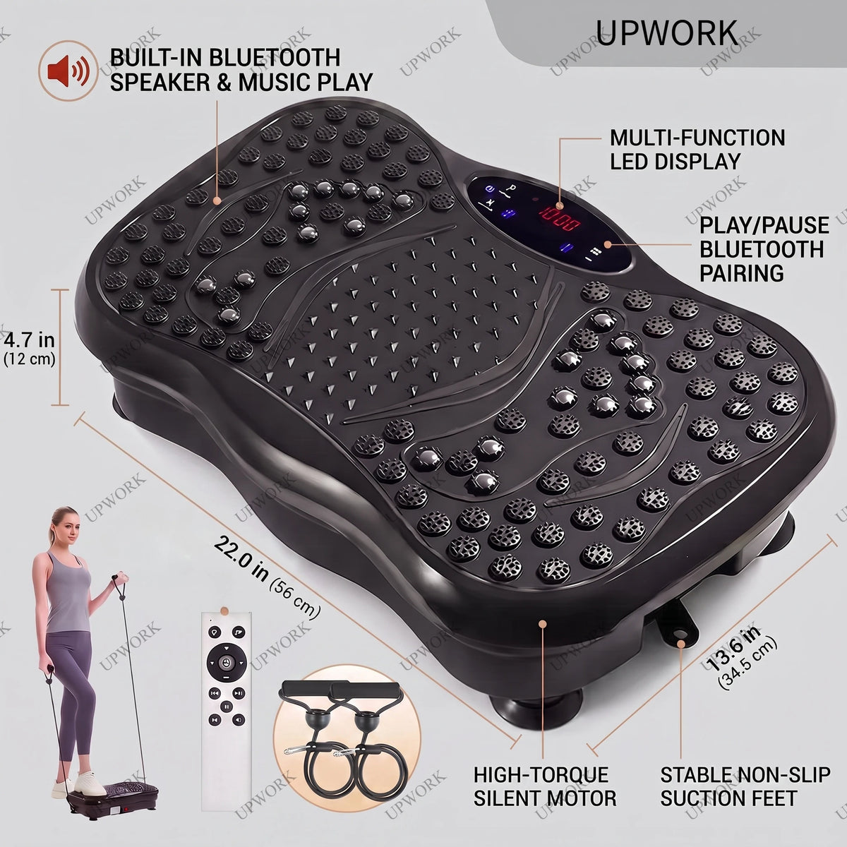 Vibration Plate Fitness Machine – Full Body Workout Shaking Platform for Weight Loss, Muscle Toning & Recovery, Home Gym Equipment for Beginners