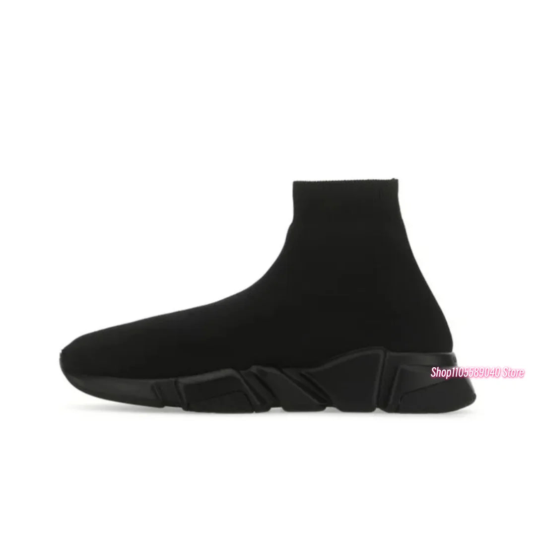 2026 Men's and women's socks, shoes, spring and autumn men's shoes, breathable and comfortable high-top socks, knitted elastic socks, shoes