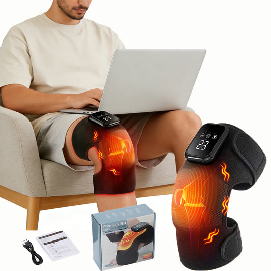 Afdeal Electric Heated Vibration Knee Massage Pad With Hot Compress