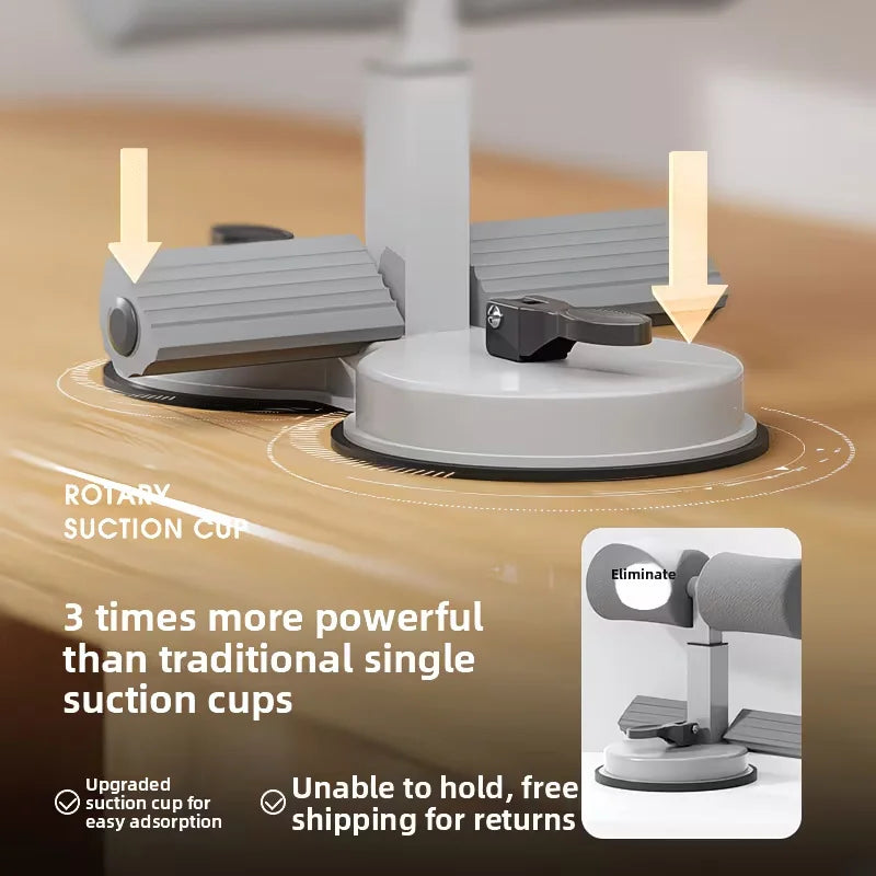 Multifunctional Home Sit-Up Trainer, Ab Roller with 2 Resistance Bands & 2 Suction Cups, Indoor Fitness Equipment