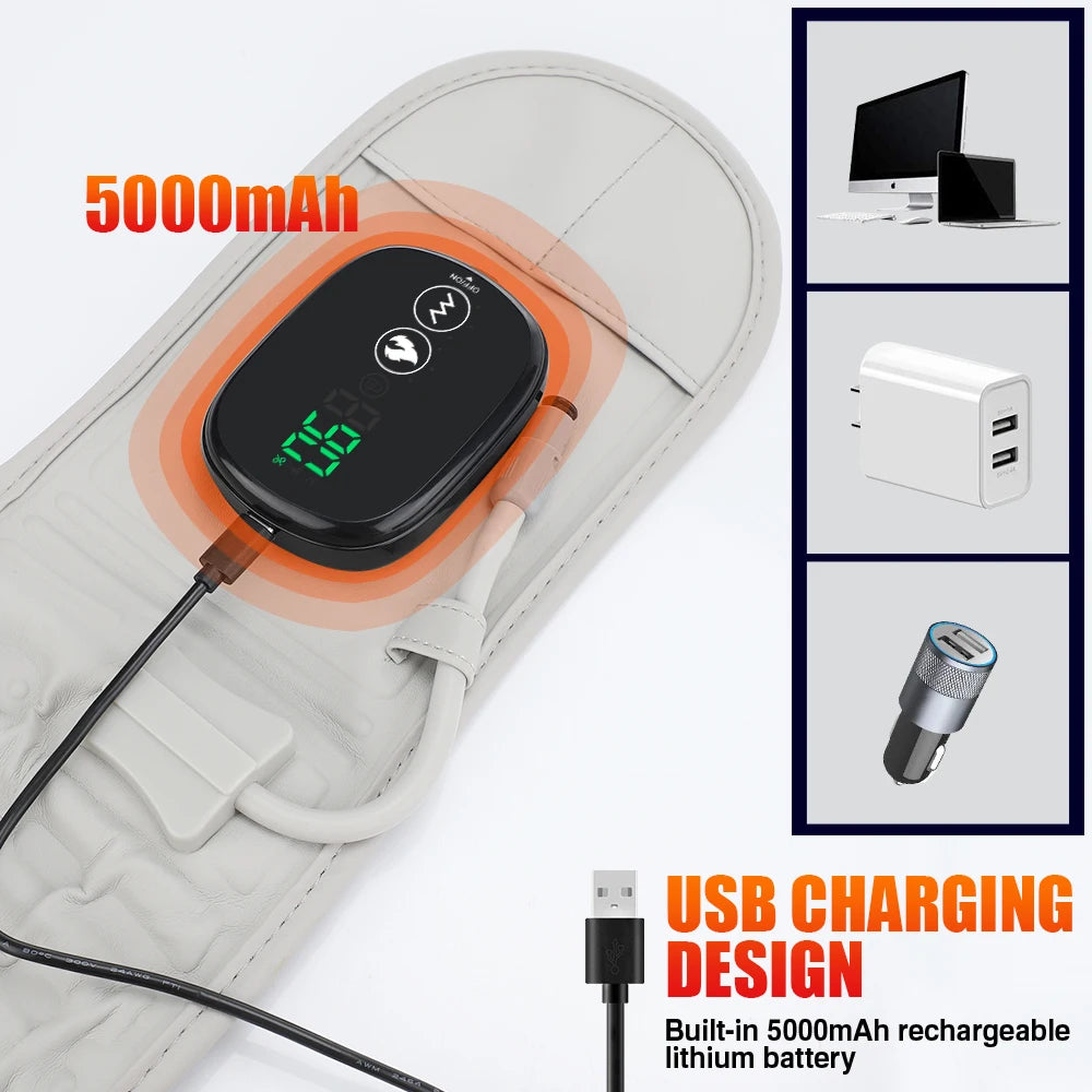 Cordless Electric Red Light Heated Waist Massager Inflatable Lumbar Protect Belt Back Airbag Support Vibration Massage Relax