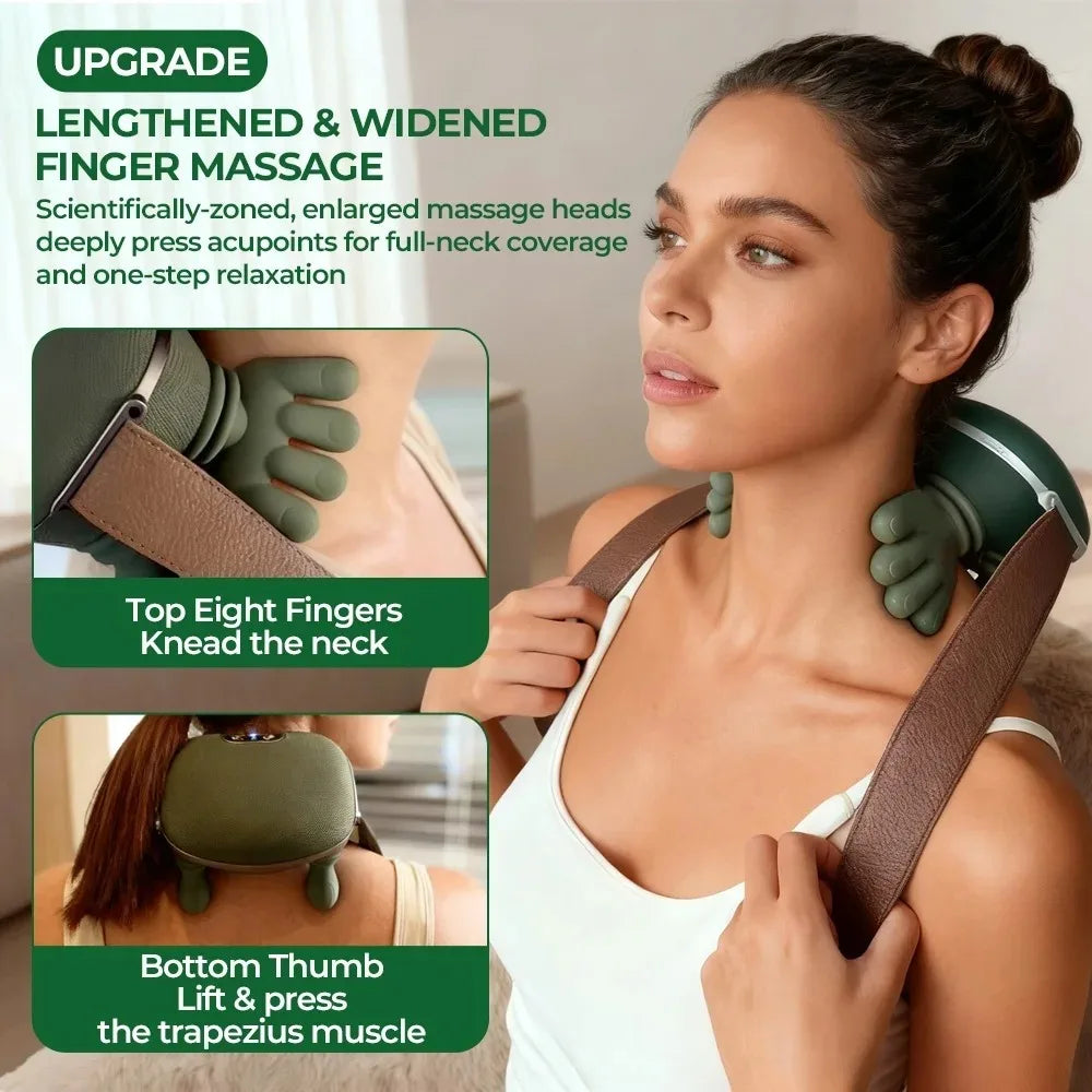 Wireless Neck And Shoulder Massager With 4D Kneading Therapy