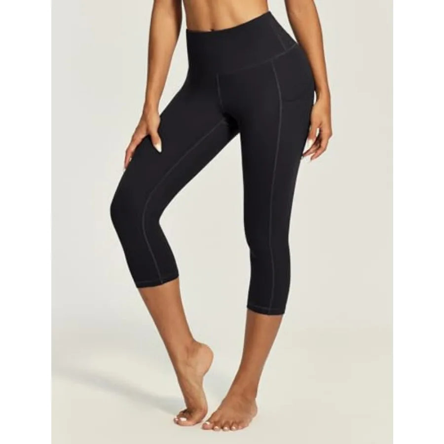 IUGA High Waisted Yoga Pants for Women with Pockets Capri Leggings for Women Workout Leggings for Women Yoga Capris