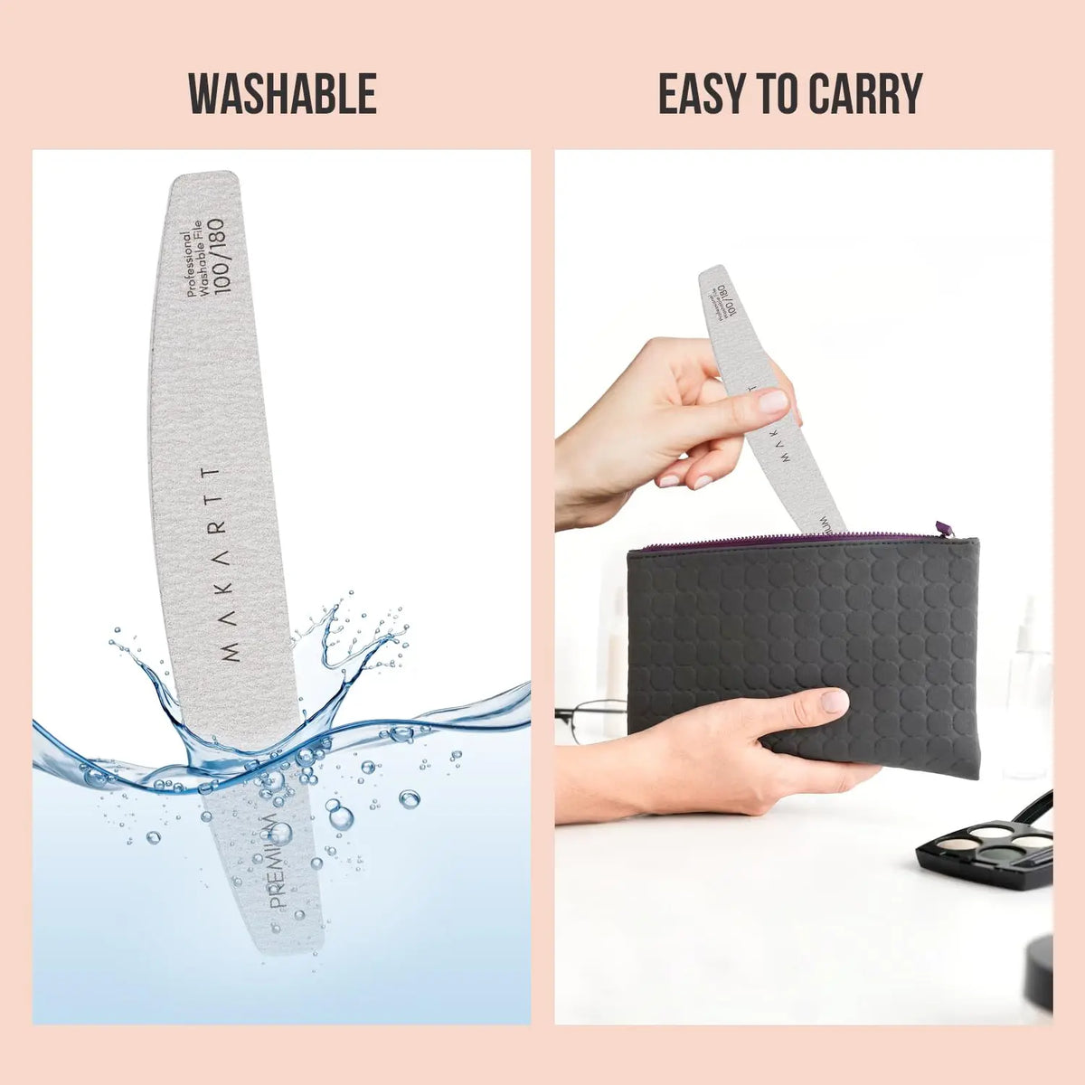 Makartt Double Sided Emery Files for Acrylic Nails and Extensions
