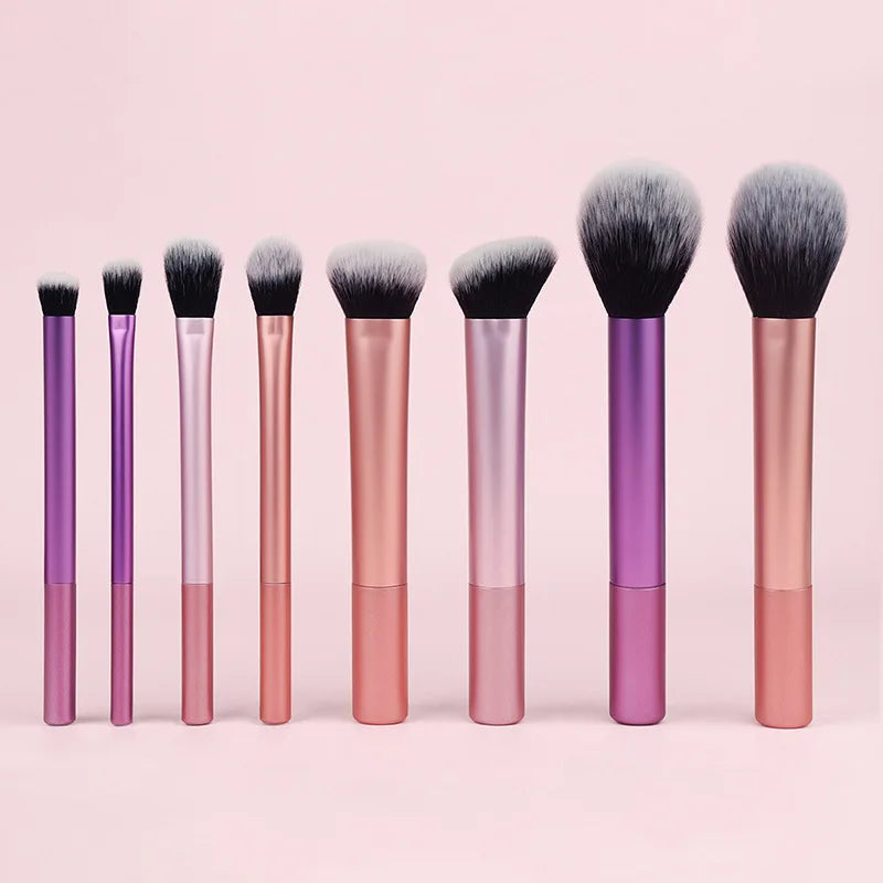Synthetic Hair Makeup Brush Set for Foundation Blush and Eyeshadow