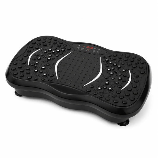 Vibration Plate Exercise Machine with Resistance Bands, Whole Body Vibration Platform for Home Workout, Anti-Slip Fitness Massage Board with Remote Control