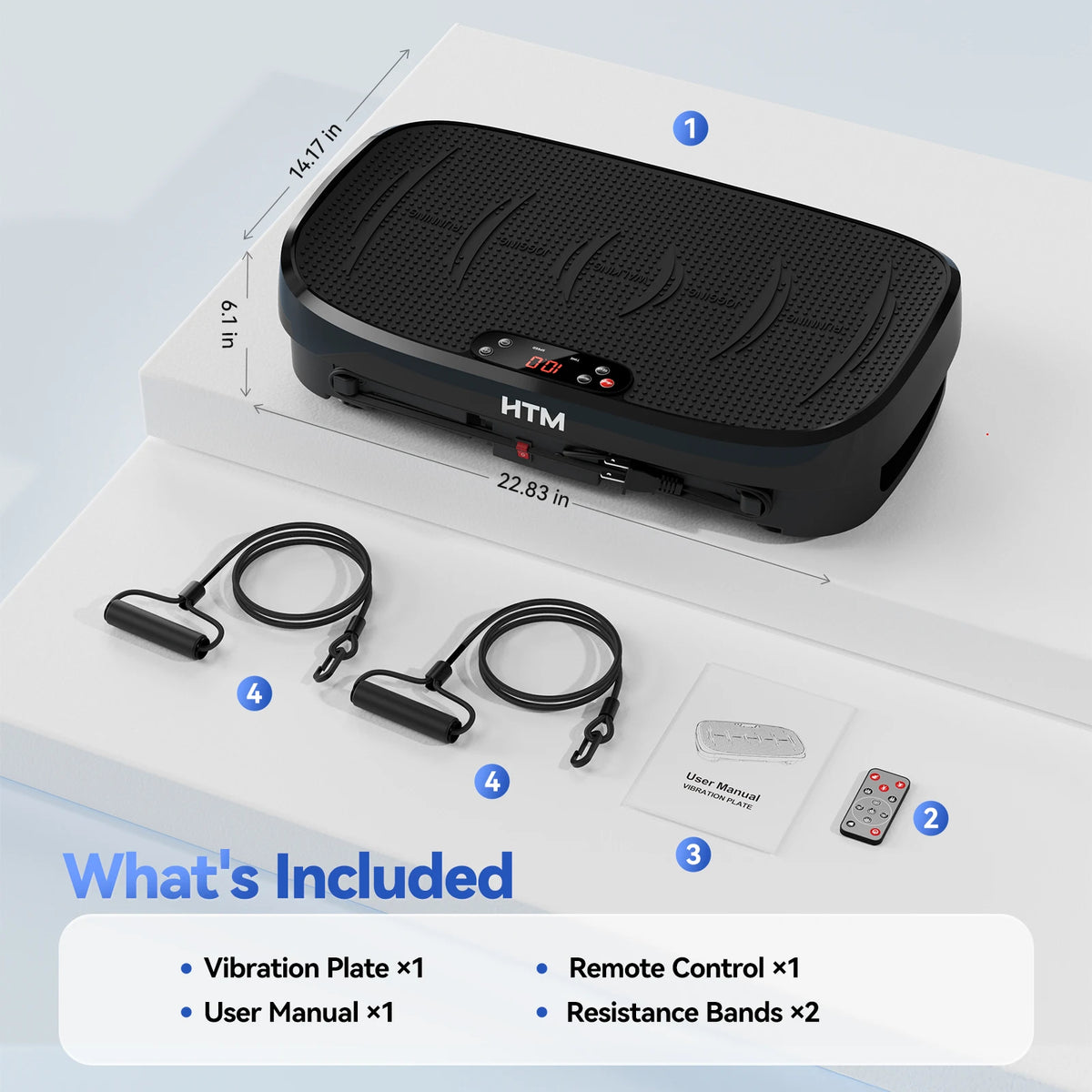 Vibration Plate Fitness Multi-Function Vibration Trainer 330lbs 120 Levels Whole Body Workout for Home Gym Muscle Relax Exercise