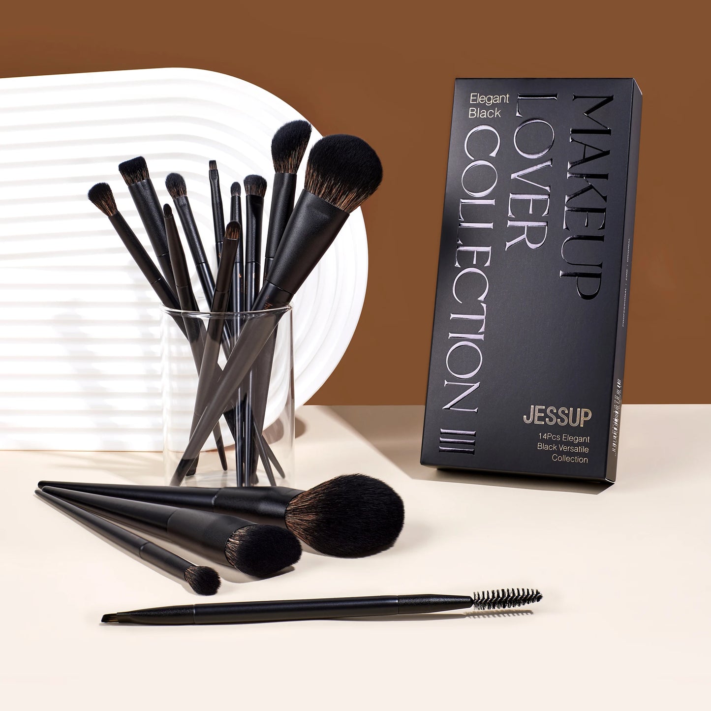 Jessup Makeup Brushes 14pcs, Makeup Brushes set Contour Foundation Powder Eyeshadow Highlight Blending Concealer Liner T336