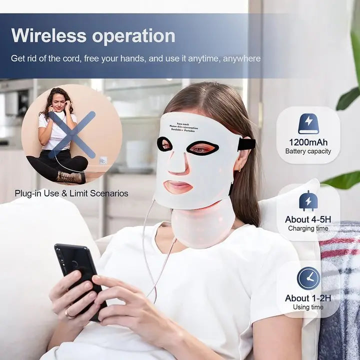 Foreverlily Silicone LED Face And Neck Mask For Skin Rejuvenation