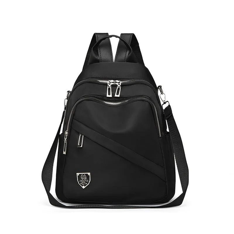 Backpack Large Capacity Multi Pocket Nylon Fabric Adjustable Straps Daily Commute Women Girls Trendy Casual