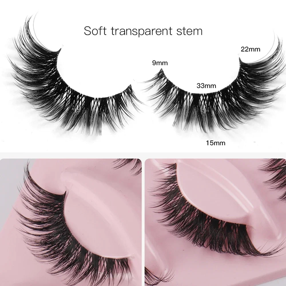 3Boxes(15Pairs) Cat Eye Lashes Fake Eyelashes Natural long Manga Lashes Winged End Eye Elongated Eyelashes Fake Lashes Makeup