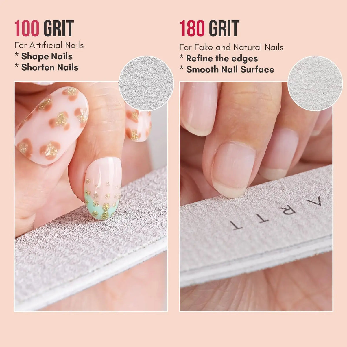 Makartt Double Sided Emery Files for Acrylic Nails and Extensions