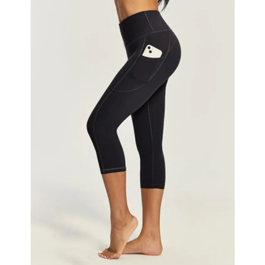 IUGA High Waisted Yoga Pants for Women with Pockets Capri Leggings for Women Workout Leggings for Women Yoga Capris
