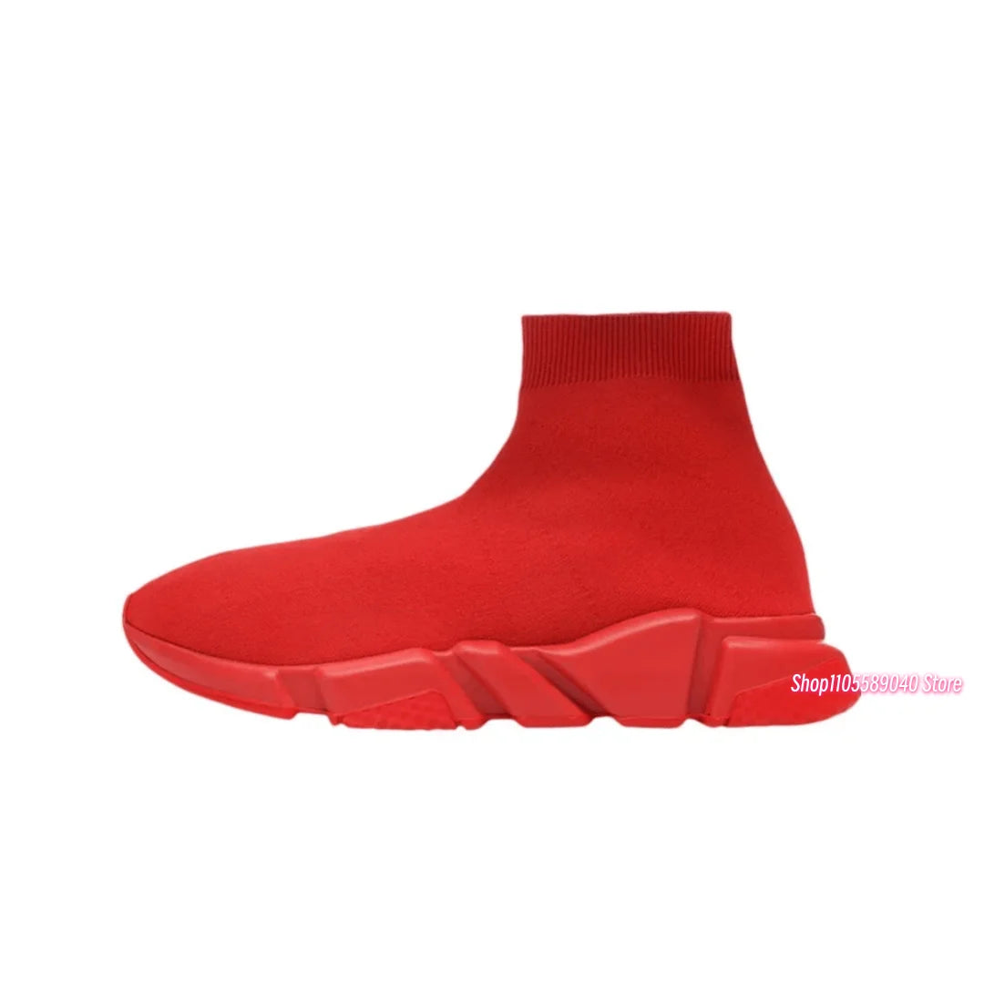 2026 Men's and women's socks, shoes, spring and autumn men's shoes, breathable and comfortable high-top socks, knitted elastic socks, shoes