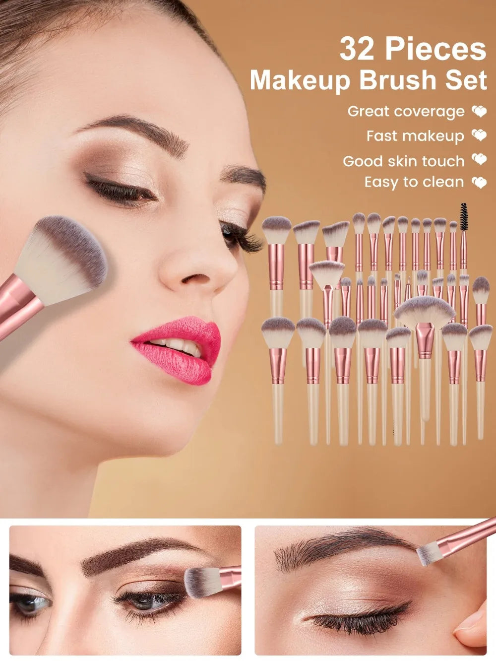 Complete Makeup Brush and Sponge Tools Set for Beauty Routines