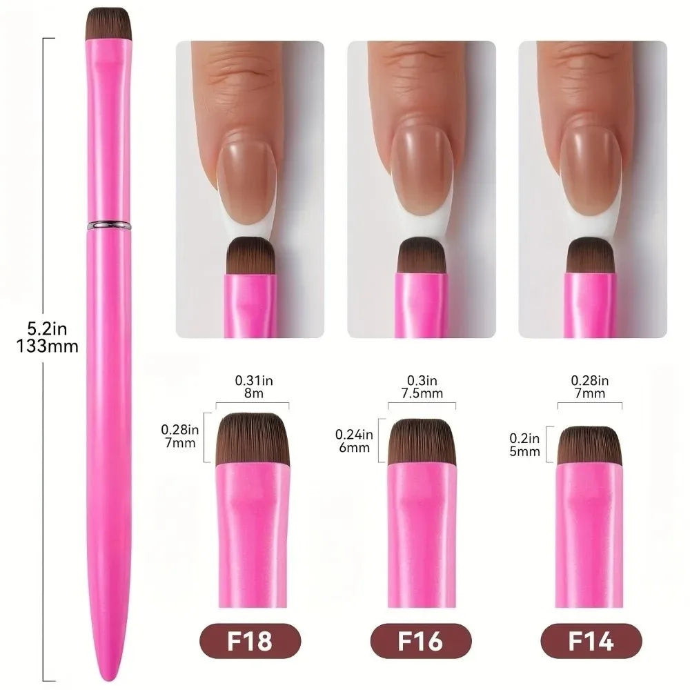 Three In One Nail Brush for Gel and Acrylic Cleaning