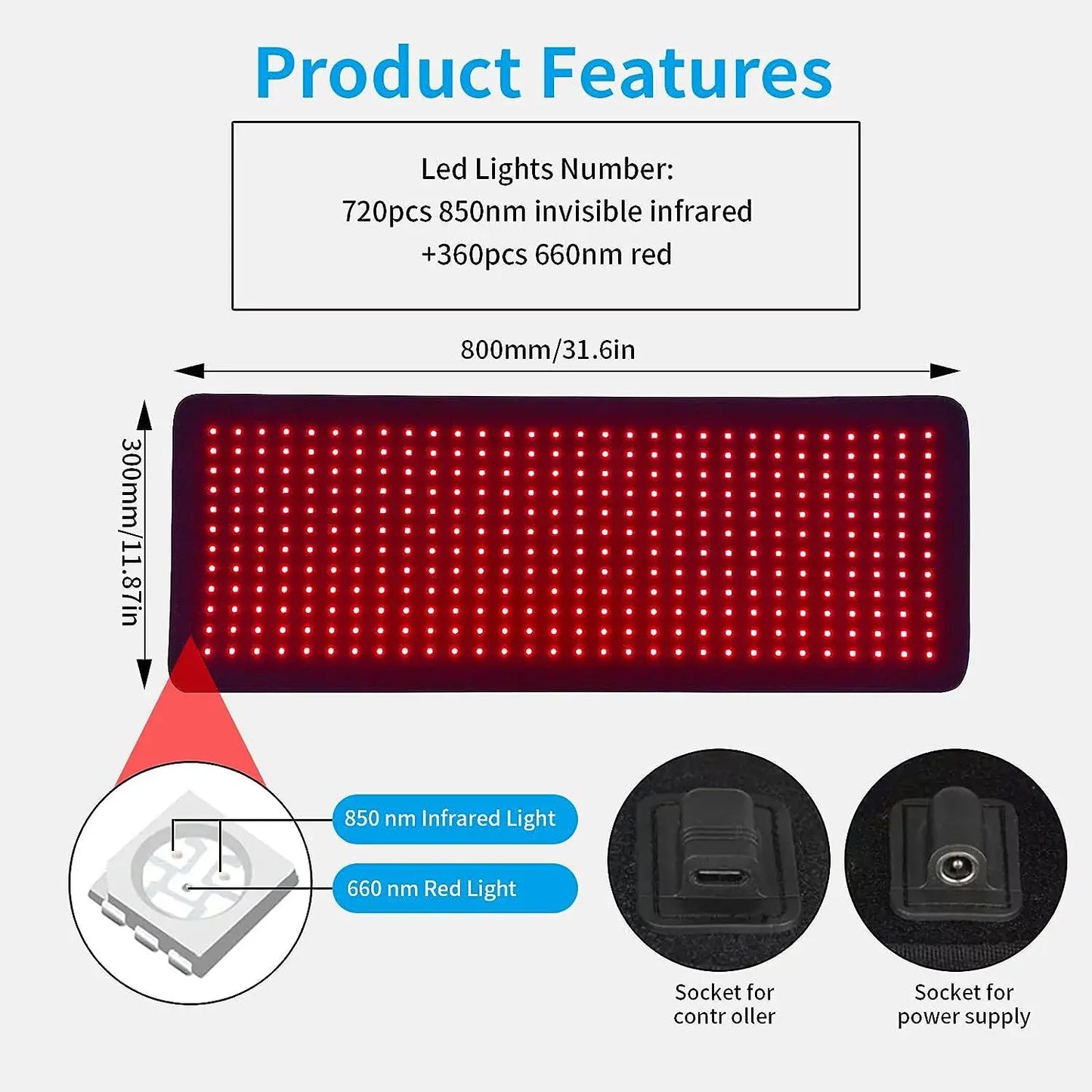 LED Red Light Therapy Mat Infrared Pain Relief